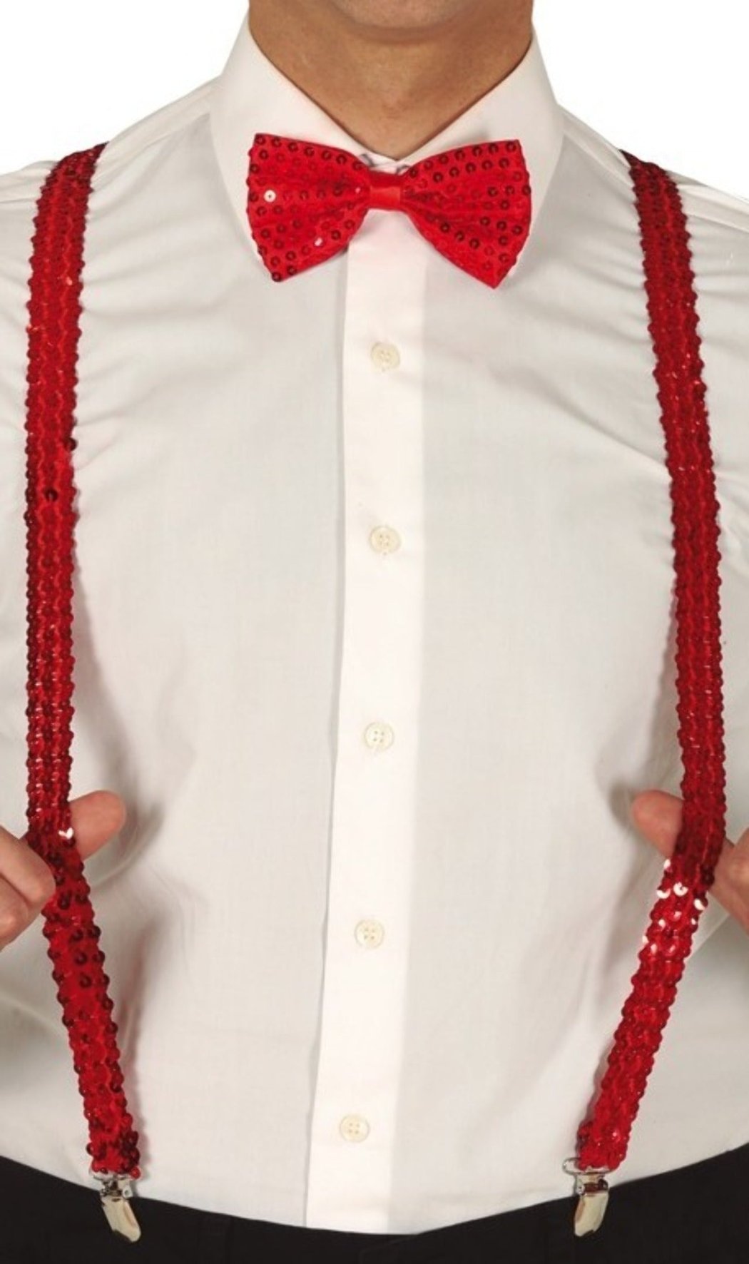 Bretelles Paillettes Rouge