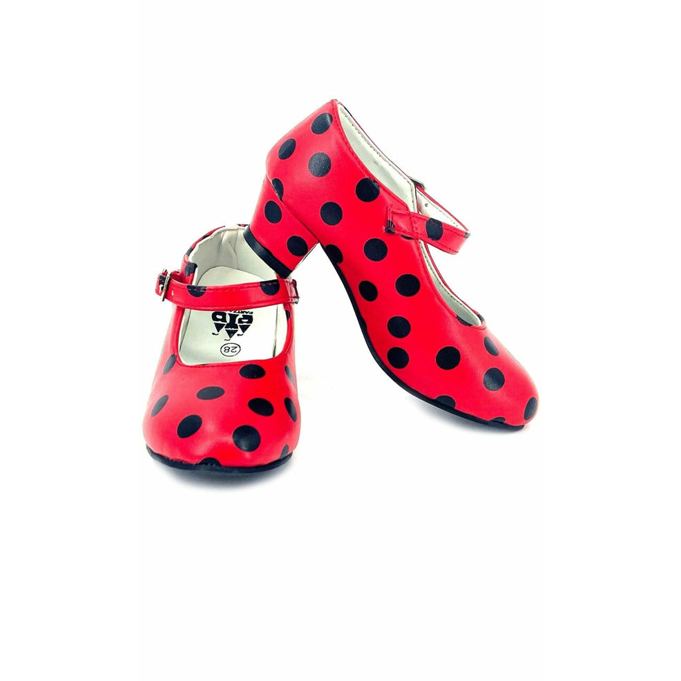Zapatos de Flamenco Rojos y Negros infantiles | Don Disfraz