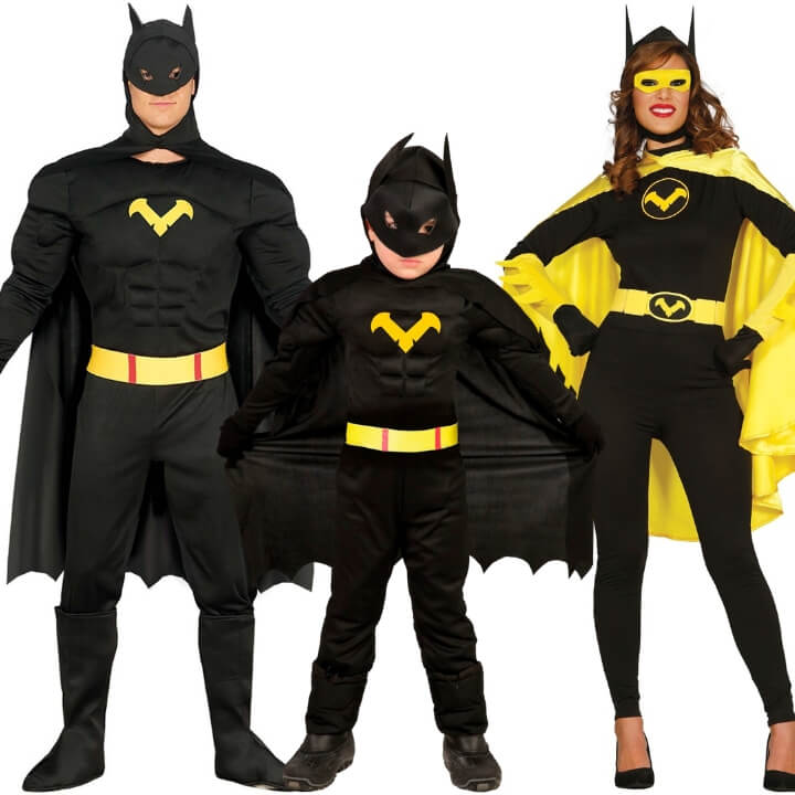 Déguisements de groupe Batman et Batgirl