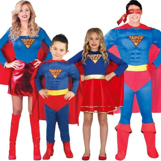 Déguisements en groupe de Superman et Supergirl