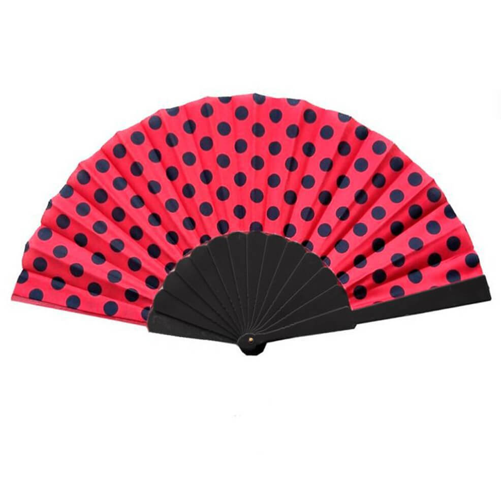 Éventail de Flamenco Rouge et Noir