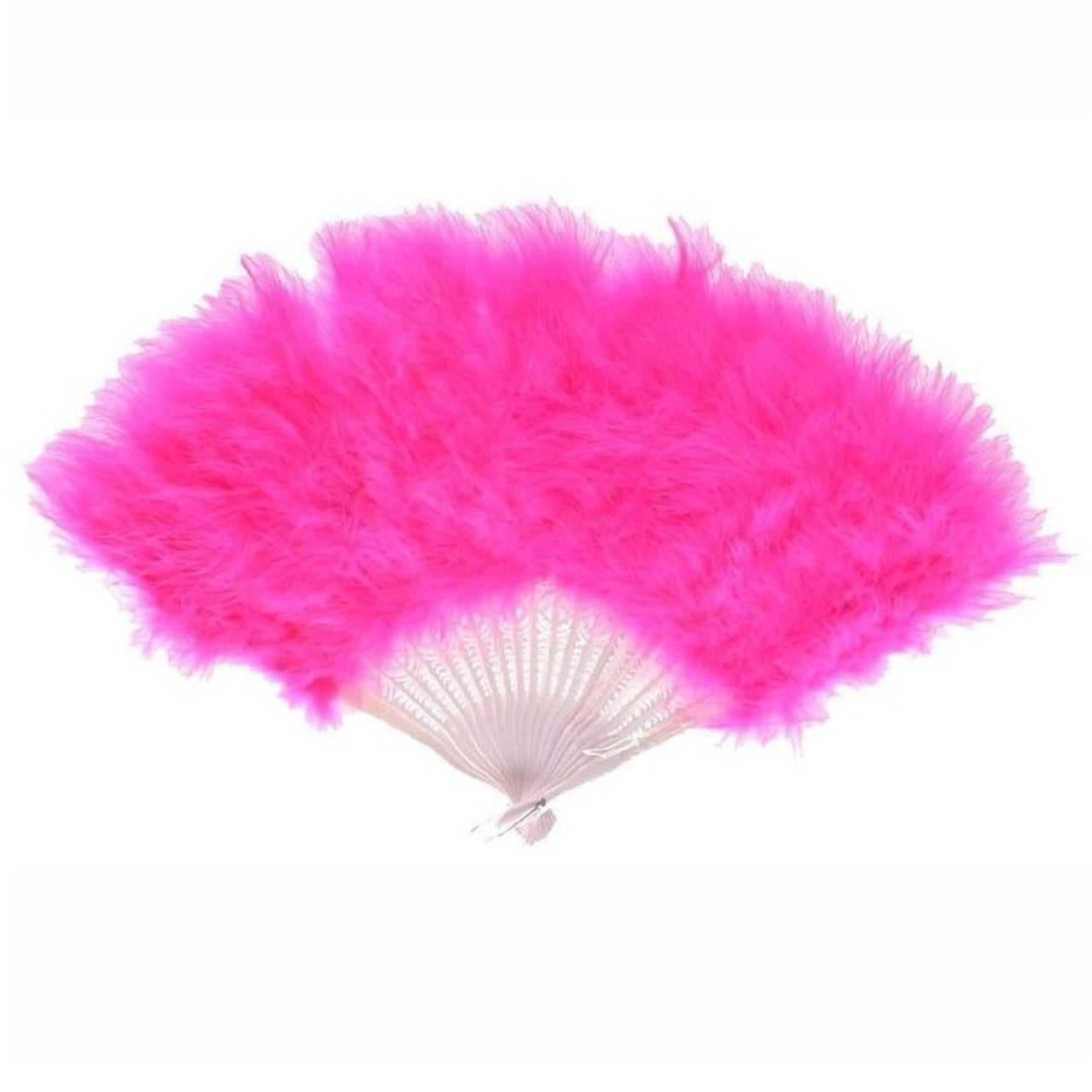 Éventail en plumes fuchsia