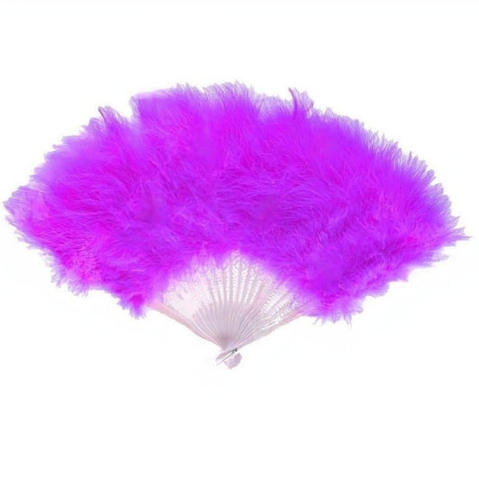 Éventail en plumes lilas