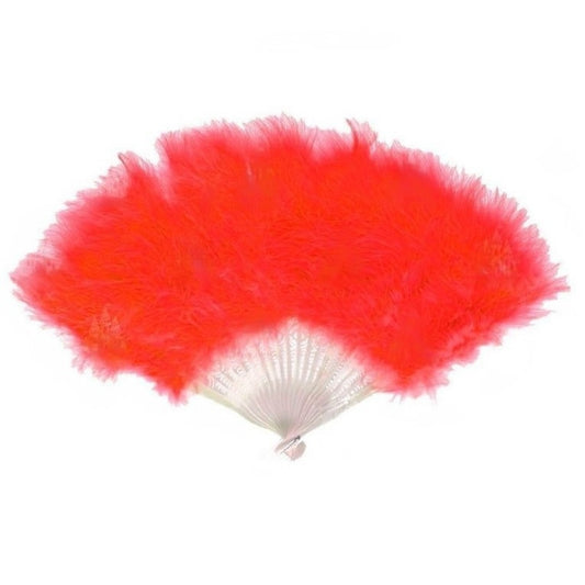 Éventail à plumes rouges