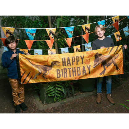 Drapeau d'Anniversaire Dinosaure Rex