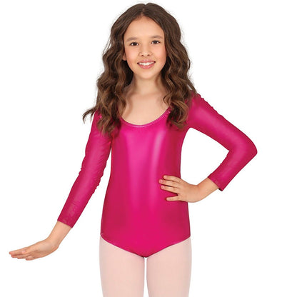 Body Fuchsia Métallisé avec Manche pour enfant