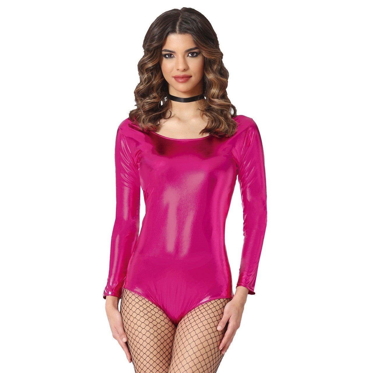 Body Fuchsia Métallisé avec Manche pour femme