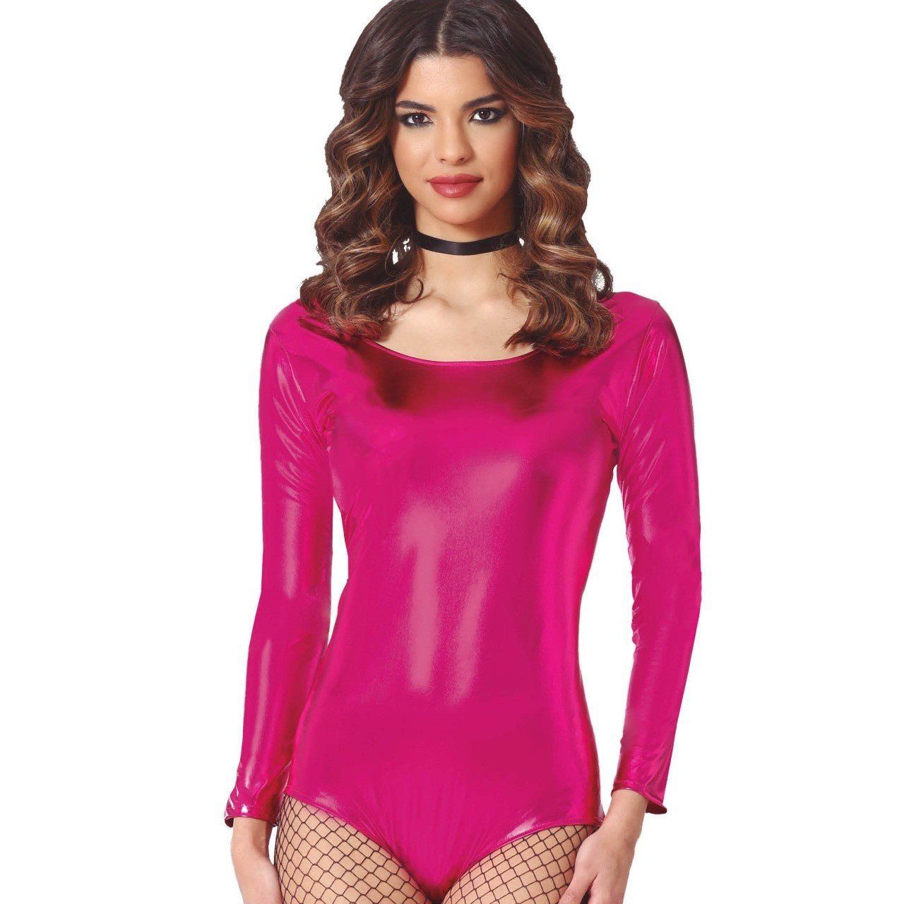 Body Fuchsia Métallisé avec Manche pour femme