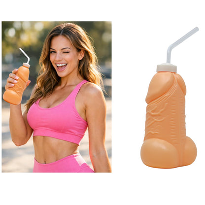 Bouteille Pénis avec paille