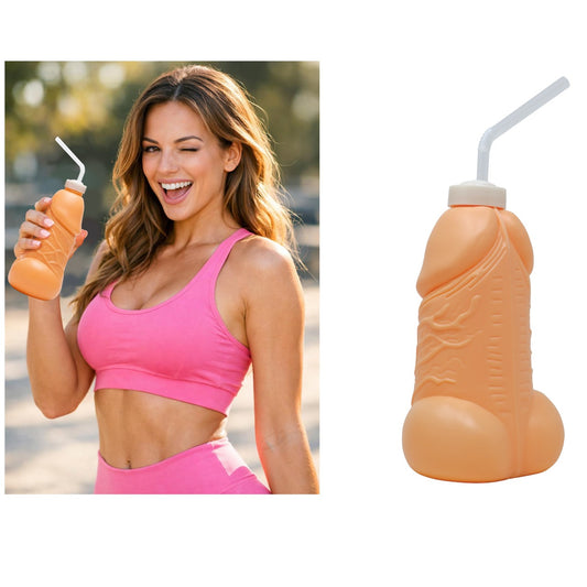 Bouteille Pénis avec paille