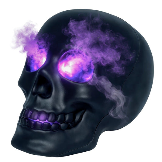 Crâne Noir Lumineux avec Fumée