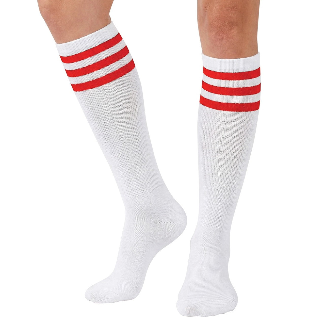 Chaussettes de Sport à Rayures Rouges