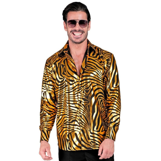 Chemise dorée à imprimé animal