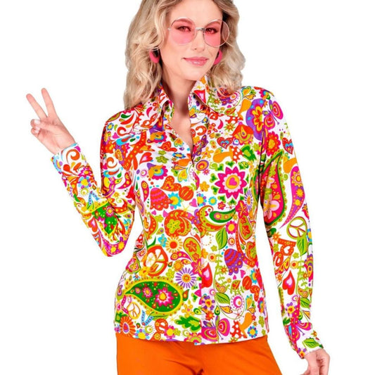 Chemise hippie des années 60 pour femme