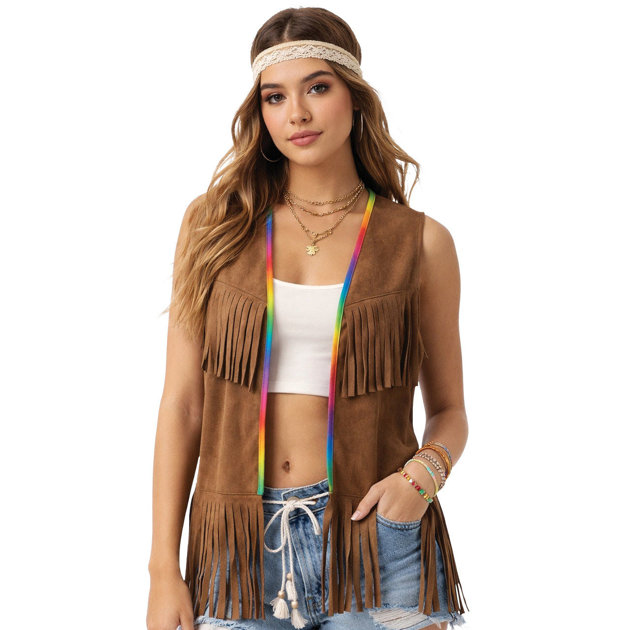 Gilet Hippie Marron