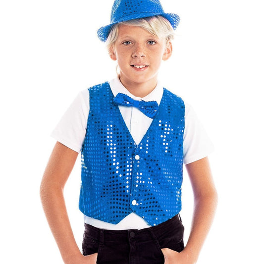 Gilet à paillettes bleu Eco pour enfants