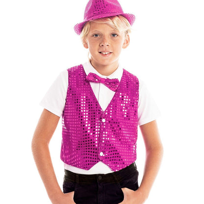 Gilet à Paillettes Fuchsia pour enfants éco