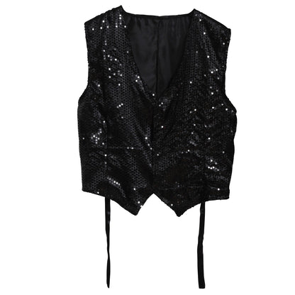 Gilet à Sequins Noir pour adulte