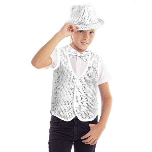 Gilet argenté à paillettes pour enfants