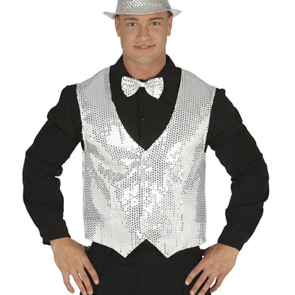 Gilet à Sequins Argenté adulte