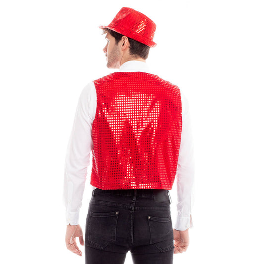 Gilet à paillettes rouge Eco