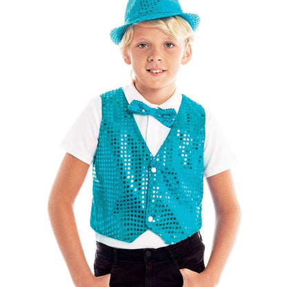 Gilet à paillettes Eco Turquoise pour enfants