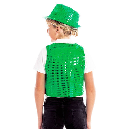 Gilet à Paillettes Vert pour enfants éco