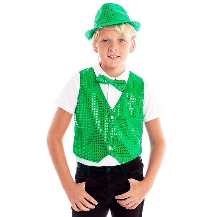 Gilet à Paillettes Vert pour enfants éco