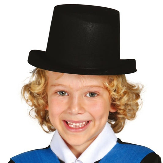 Chapeau haut de forme floqué noir pour enfant
