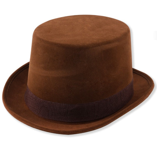 Chapeau haut de forme marron