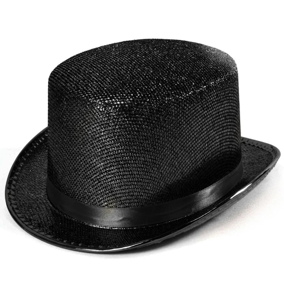 Chapeau Haut de Forme Lamé Noir