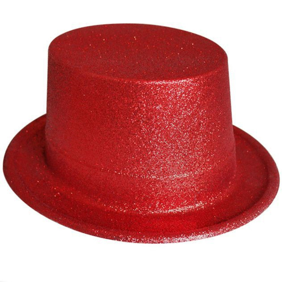 Chapeau Haut de Forme à Paillettes Rouge