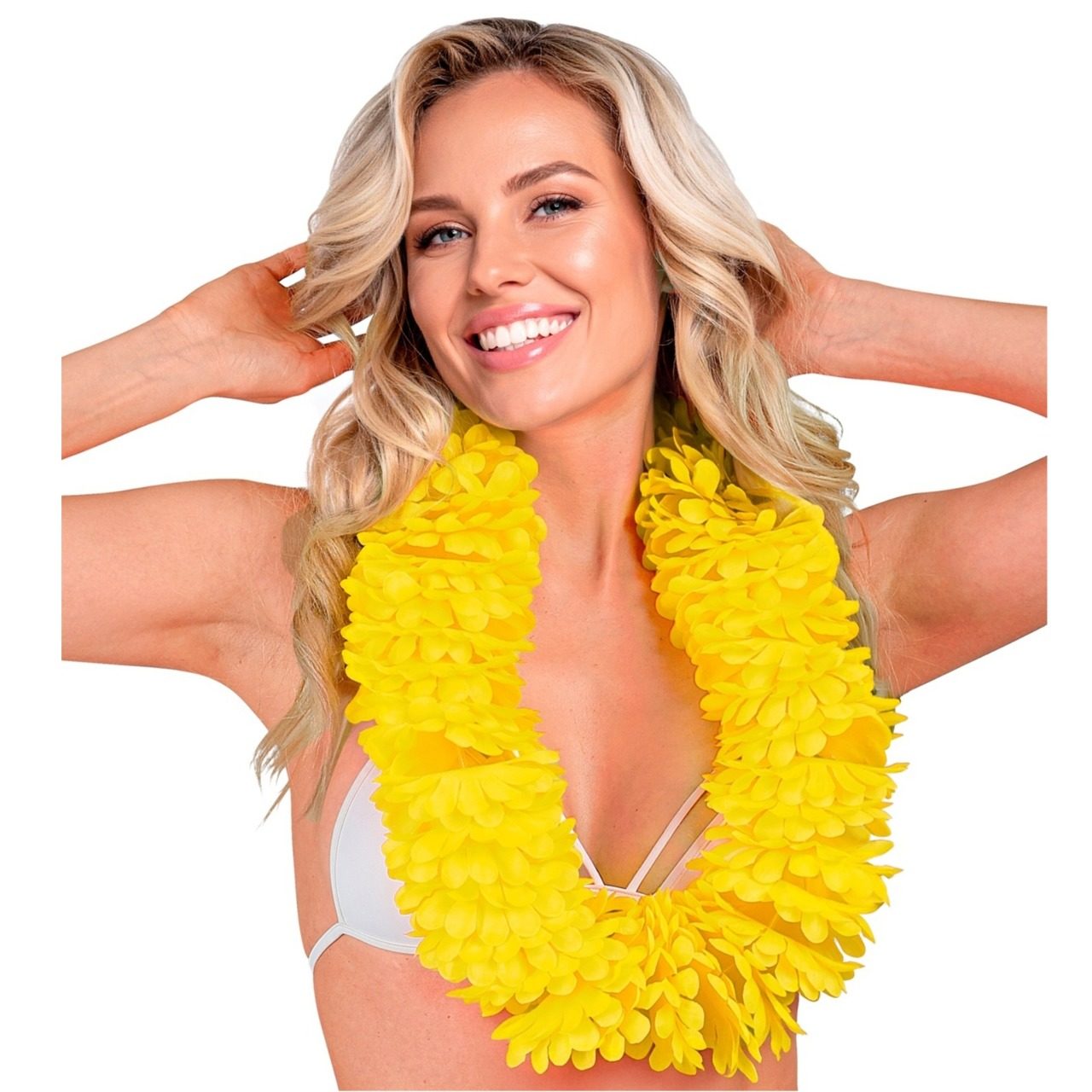 Collier Hawaïen Jaune Deluxe