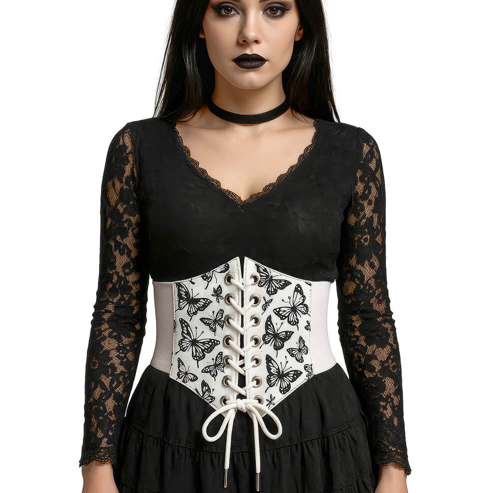 Corset Blanc Papillons