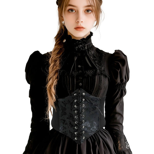 Corset Noir Papillons