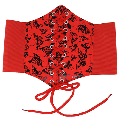 Corset Rouge Papillons