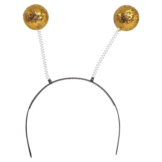 Diadème à Boules Dorées Pailletées
