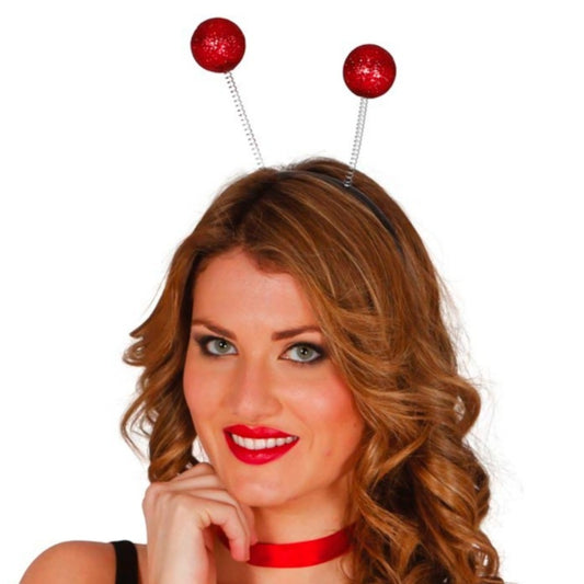 Diadème à Boules Rouges Pailletées