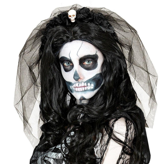 Serre-tête Tête de Mort Catrina avec voile