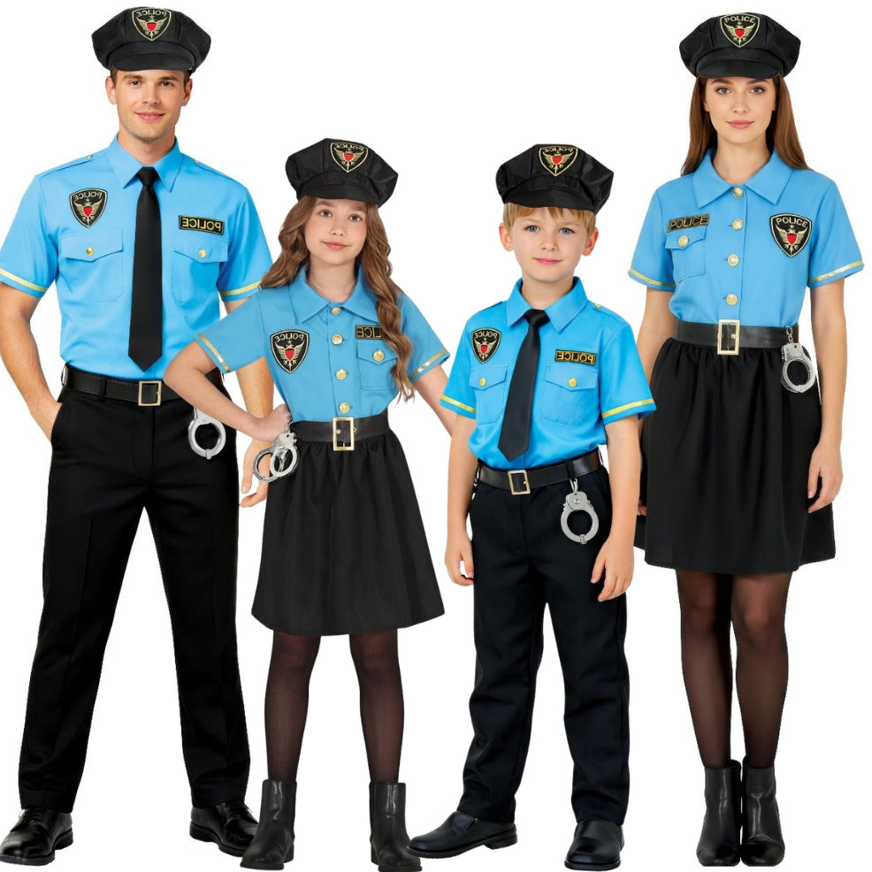 Déguisements de groupe Policiers en Uniforme Bleu
