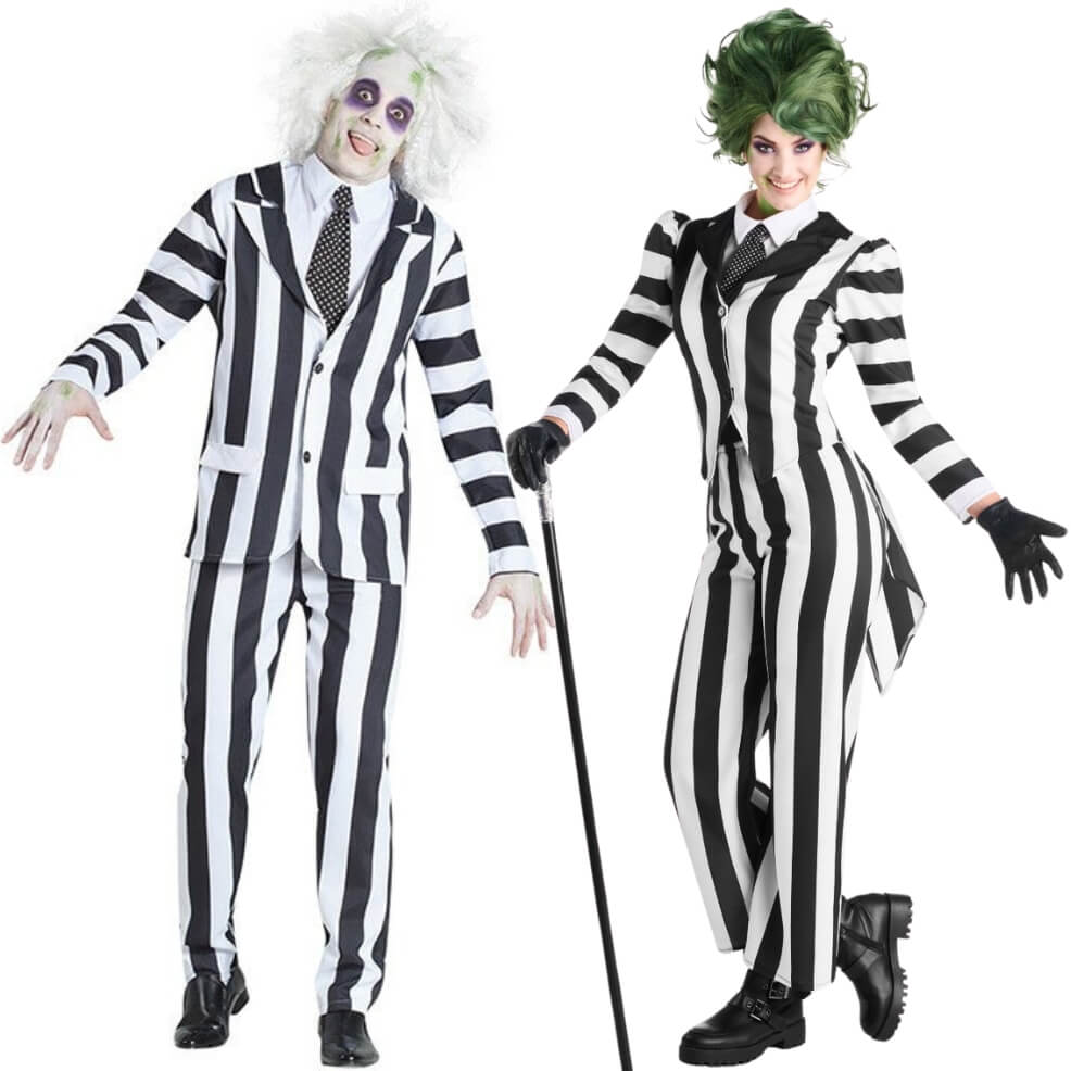 Déguisements pour Couple de Beetlejuice à Rayures 