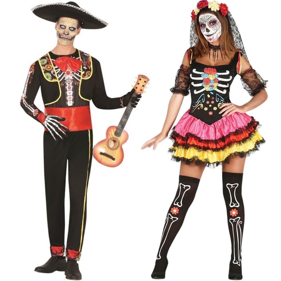 Déguisements en Couple Dia de los Muertos Catrin