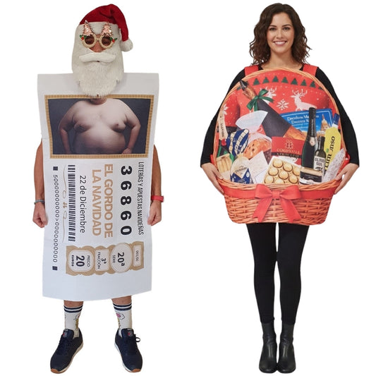 Déguisements de couple Panier de Noël et Loterie