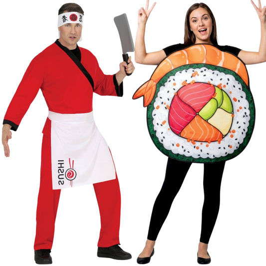 Déguisements en couple de Cuisinier et Sushi