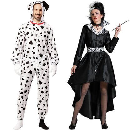 Déguisements de couple de Cruella et Dalmatien 