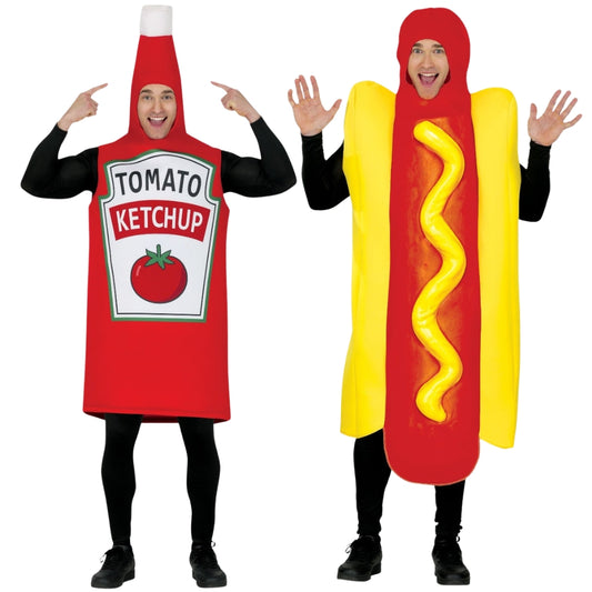 Déguisements en couple de Ketchup et Hot-Dog 