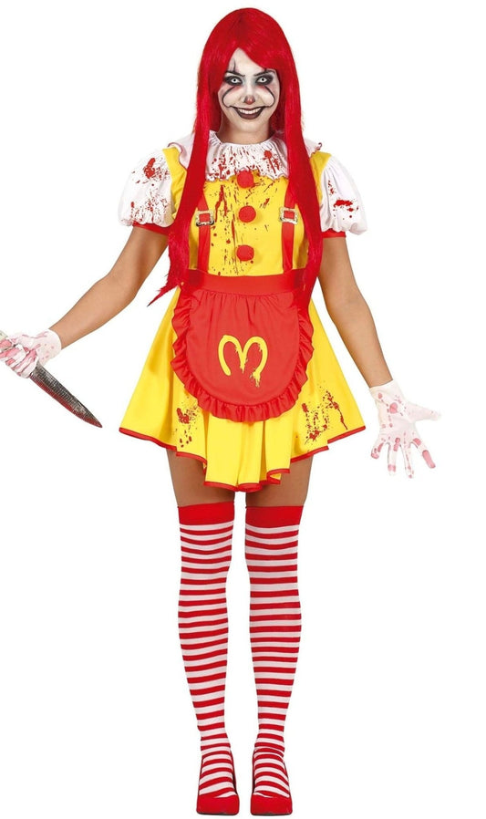 Déguisements de couple Clowns Burger Sanglants