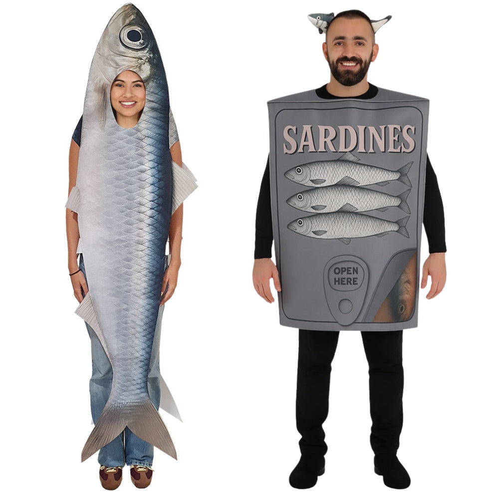 Déguisements de couple Sardine & Sardines en boite