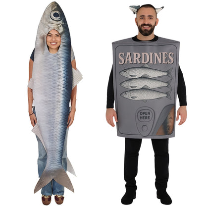 Déguisements de couple Sardine & Sardines en boite