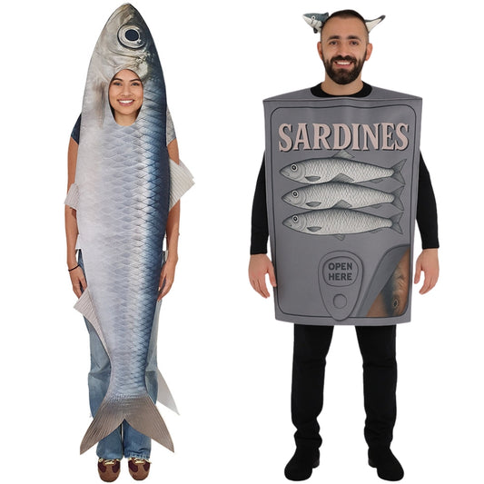 Déguisements de couple Sardine & Sardines en boite